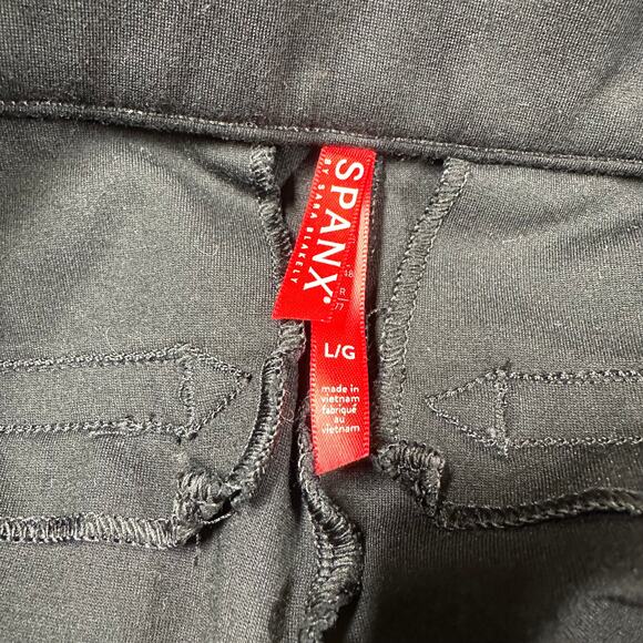 Spanx NWT The Perfect Pant Black Ponte Slim Straight Size L 20254R Elastic Waist - Picture 5 of 13